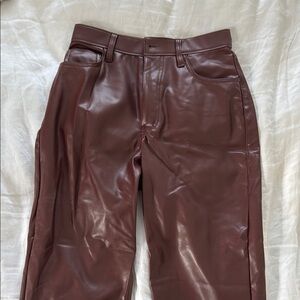 Abercrombie & Fitch Brown High Rise faux leather Pants